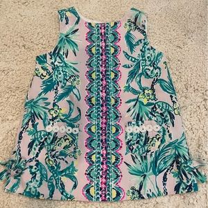 Lilly Pulitzer Tropical Print Kids Dress - Blue and Green